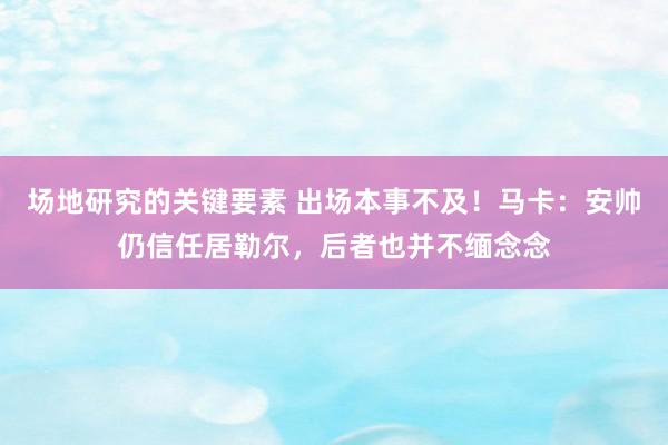 场地研究的关键要素 出场本事不及！马卡：安帅仍信任居勒尔，后者也并不缅念念