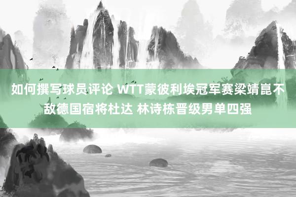 如何撰写球员评论 WTT蒙彼利埃冠军赛梁靖崑不敌德国宿将杜达 林诗栋晋级男单四强