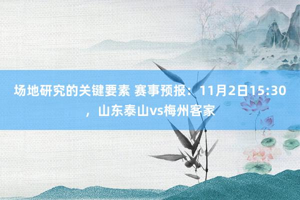 场地研究的关键要素 赛事预报：11月2日15:30，山东泰山vs梅州客家