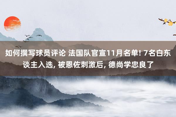 如何撰写球员评论 法国队官宣11月名单! 7名白东谈主入选, 被恩佐刺激后, 德尚学忠良了