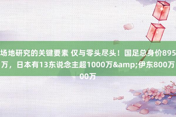 场地研究的关键要素 仅与零头尽头！国足总身价895万，日本有13东说念主超1000万&伊东800万